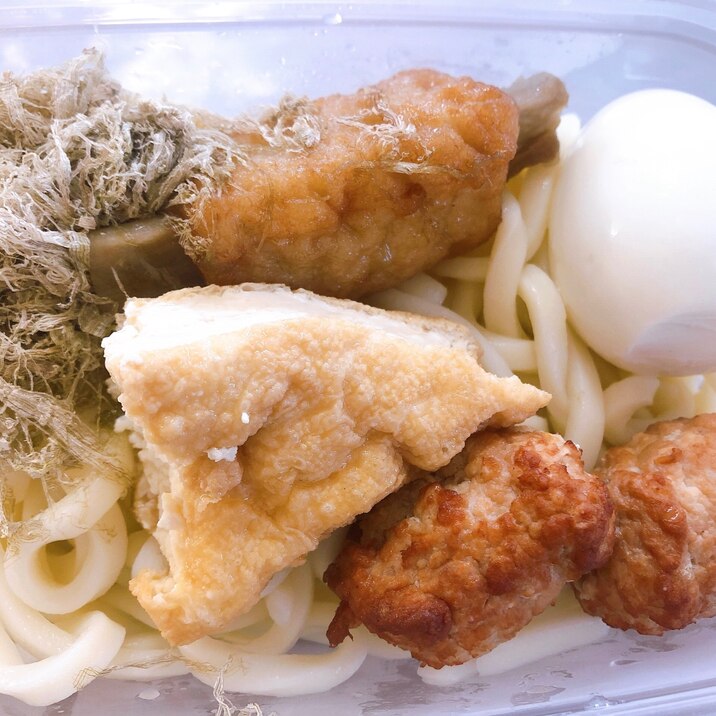 おでんの残りでうどん弁当